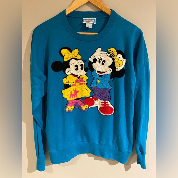 sunday comics Sweaters - Vintage 80s Disney Sunday Comics Mickey Minnie Mouse Sweatshirt size medium